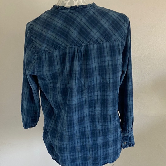 Lucky Brand Blue Plaid Shirt L - Picture 5 of 7